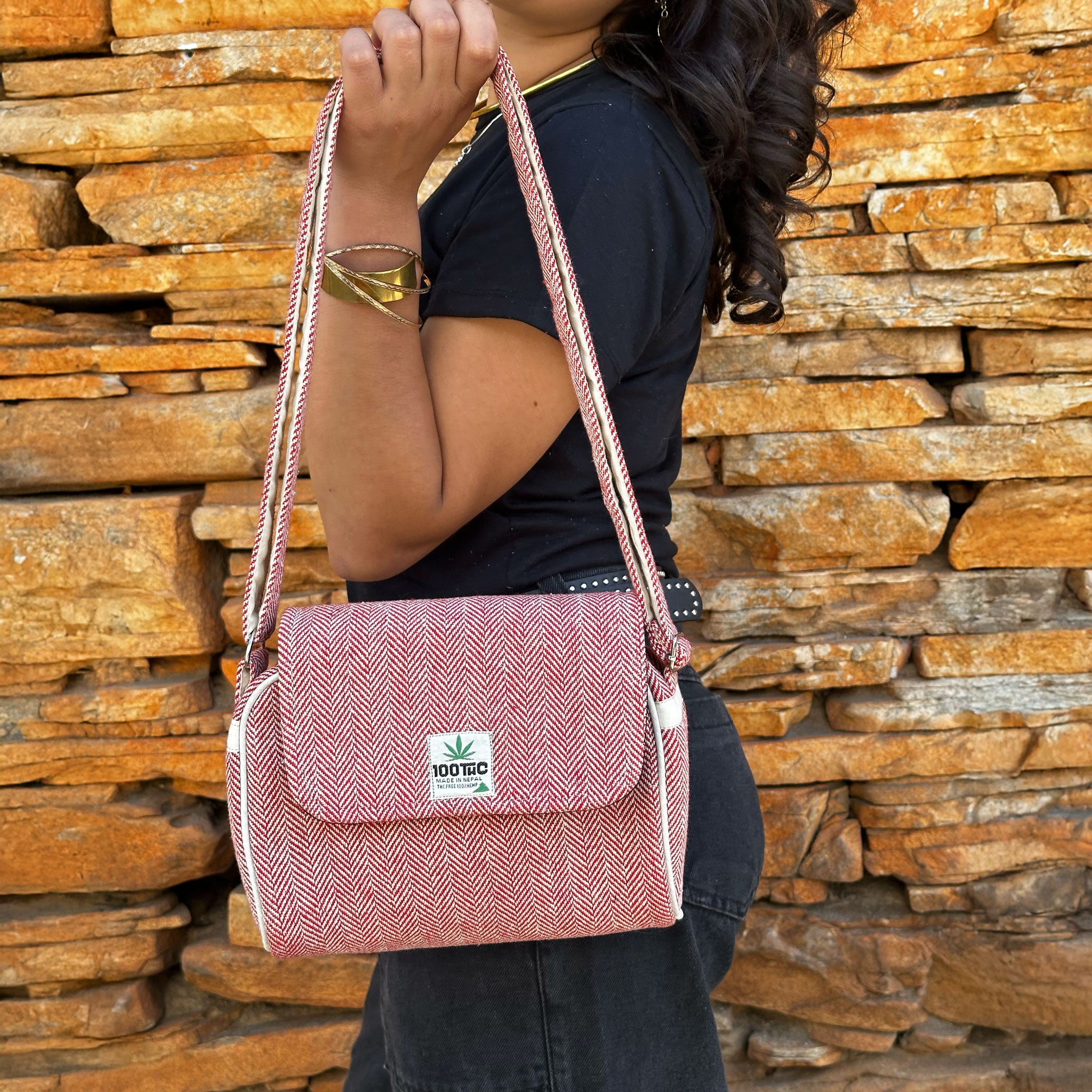 Shoulder Bag GG de Cânhamo 100THC com Alça Ajustável